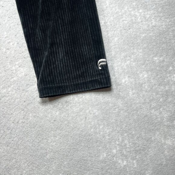 Fabletics Plush Rib Cropped Sweatshirt Wide Leg Pants Matching Set Size ML Black - Picture 5 of 16